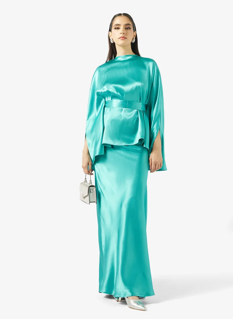 Golden Apple  Crew Neck Belted 2PCS Set for Women | Best Price UAE